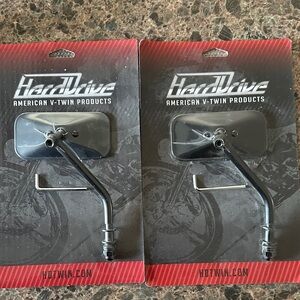 HardDrive rectangular Motorcycle Mirrors in Black - Pair Harley Davidson softail